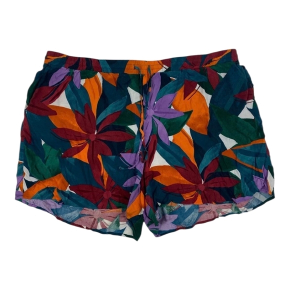 Eloquii Pull On Comfy Tropical Floral Women's Shorts Plus Size‎ 16 New